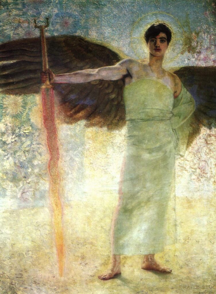 Angel with the Flaming Sword (1889) – Franz Stuck Tablo