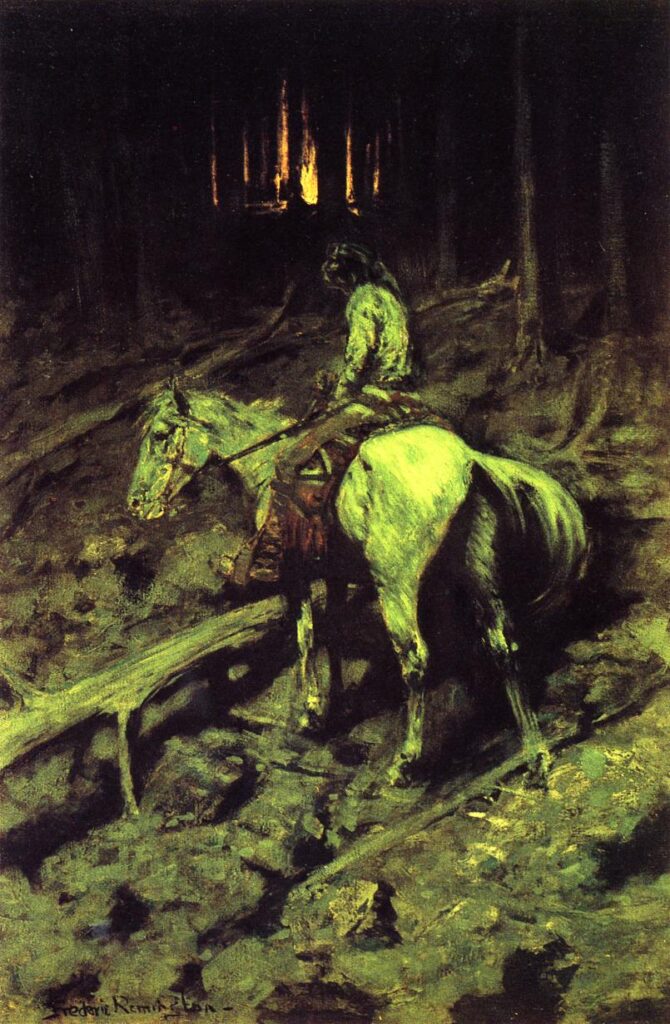 Apache Fire Signal (1891) - Frederic Remington Tablo