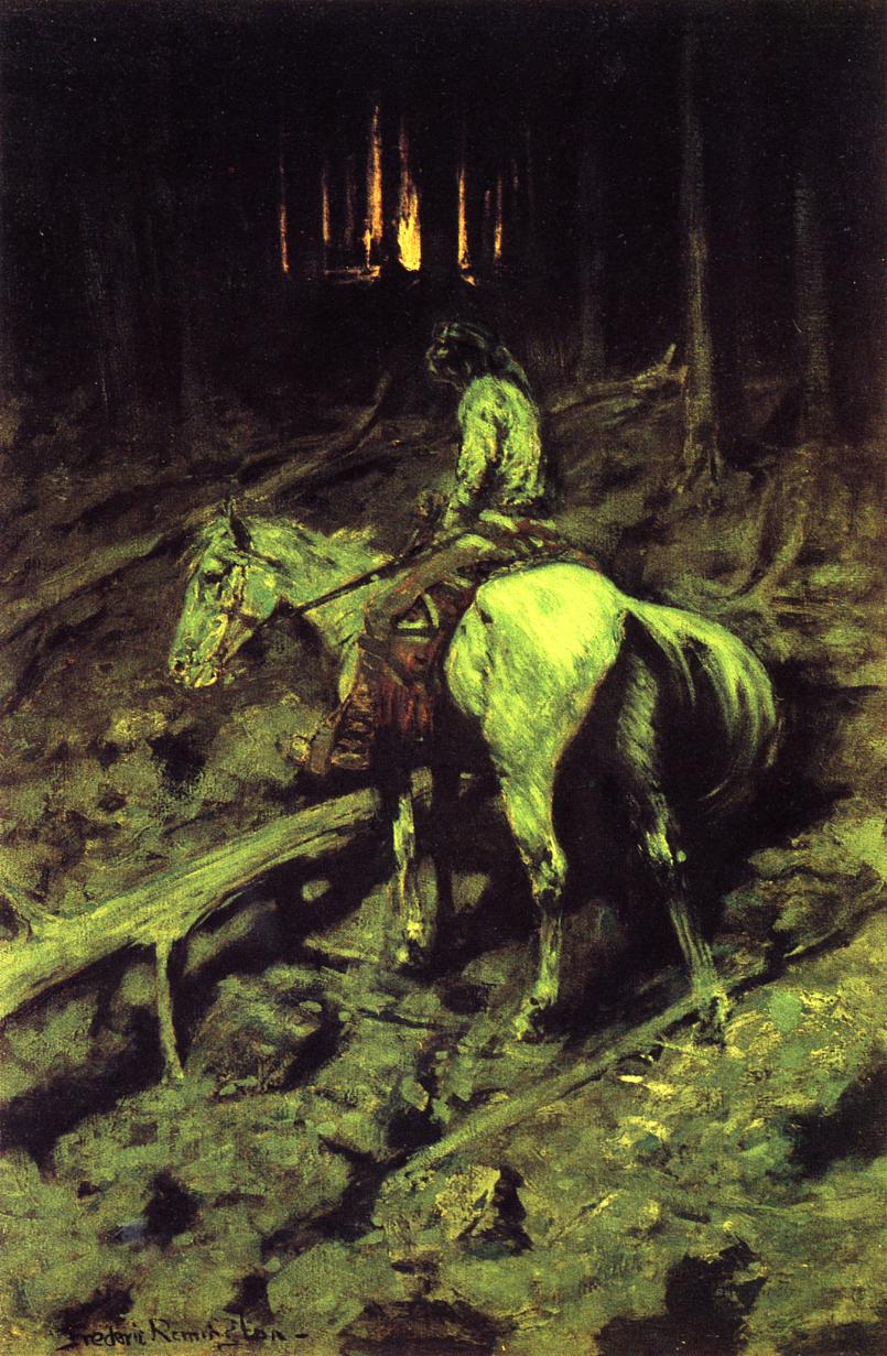 Apache Fire Signal (1891) - Frederic Remington Tablo
