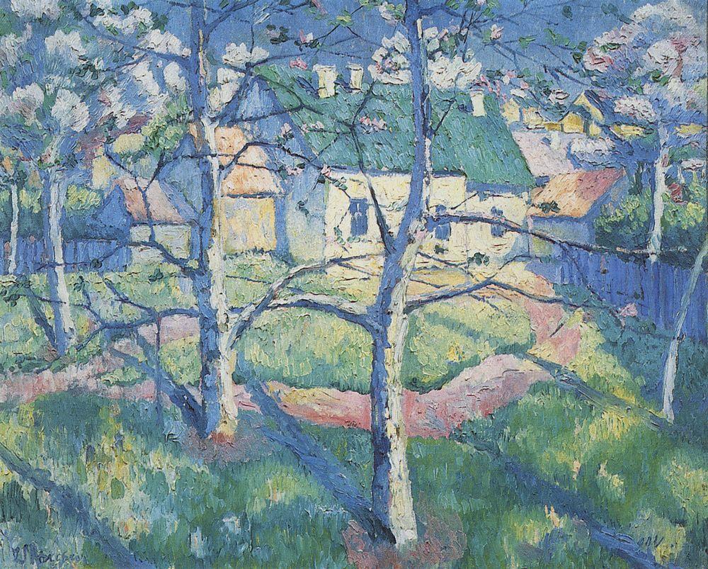 Apple Trees in Blossom - Kazimir Malevich Tablo