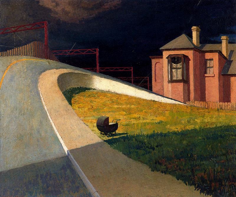 Approaching Storm by Railway - Jeffrey Smart Tablo