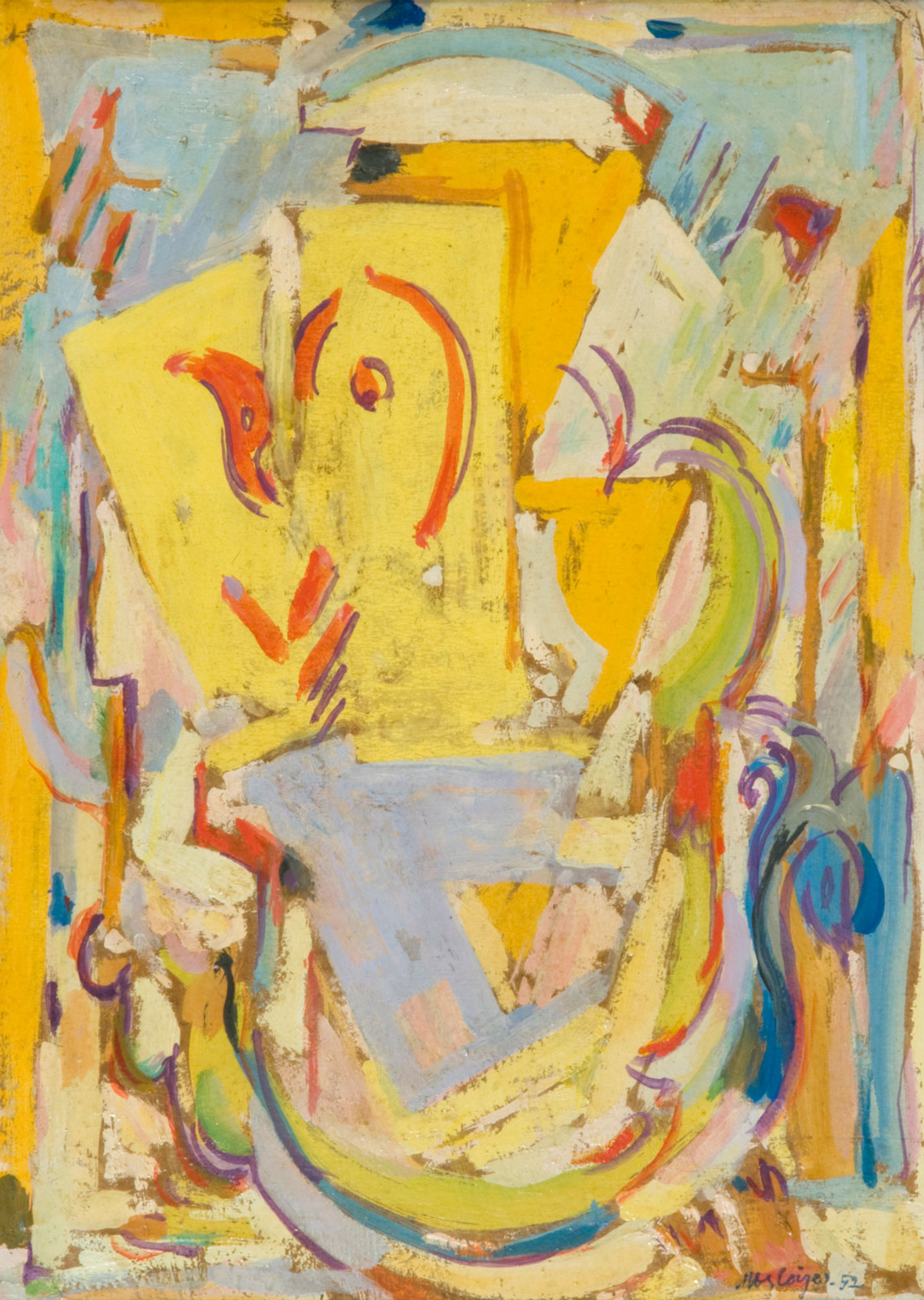 Arabesque brush or Cubist Composition (1952) - Albert Gleizes Tablo