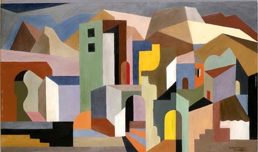 Architectural Form of Future Ideal Landscape (1921) – Enrico Prampolini Tablo