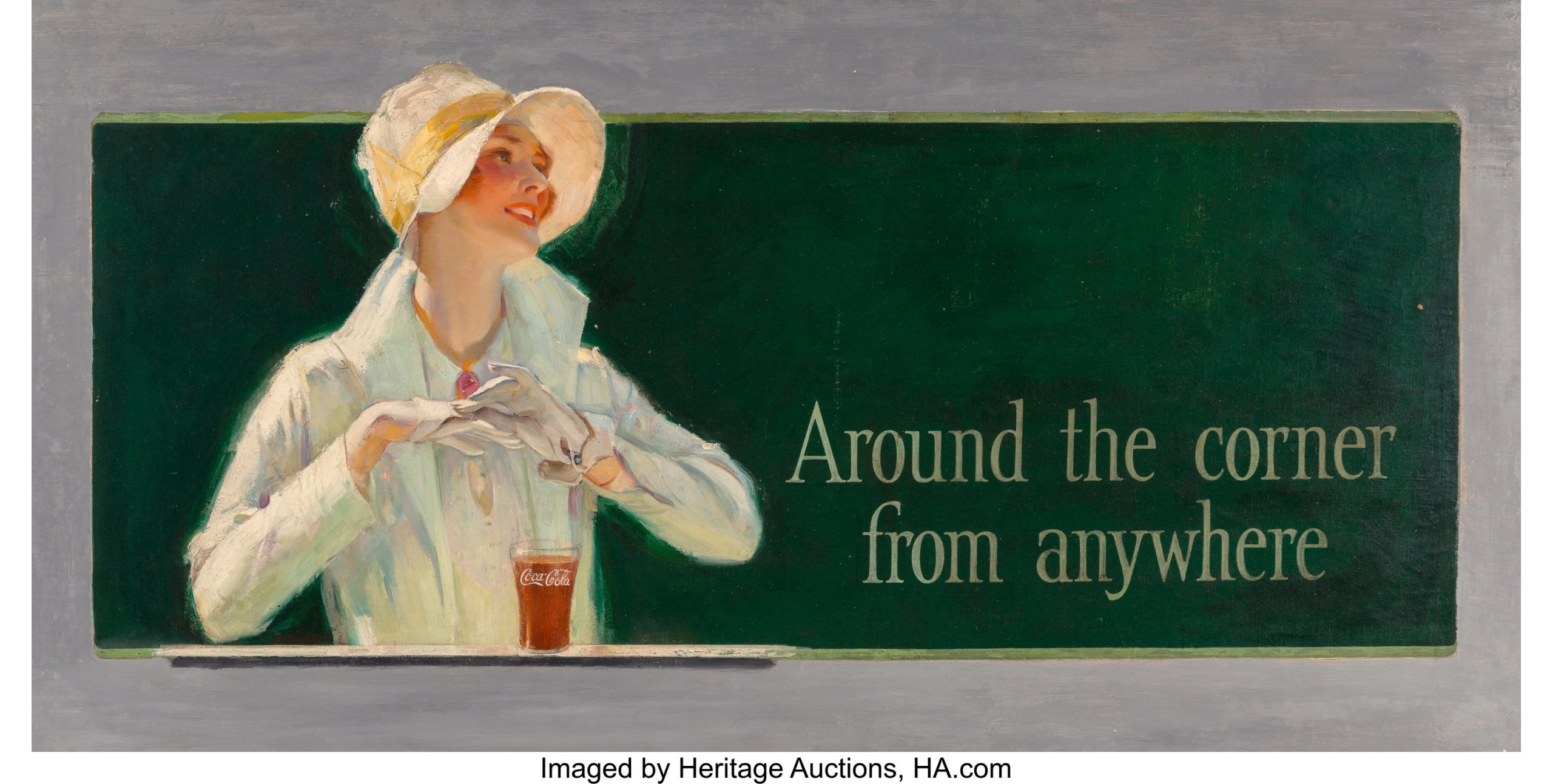 Around the Corner From Anywhere, Coca Cola advertisement (1927) - Haddon Sundblom Tablo