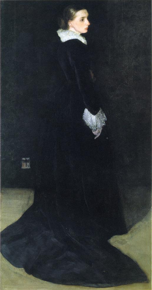 Arrangement in Black, No. 2 Portrait of Mrs. Louis Huth (1872) - James McNeill Whistler Tablo