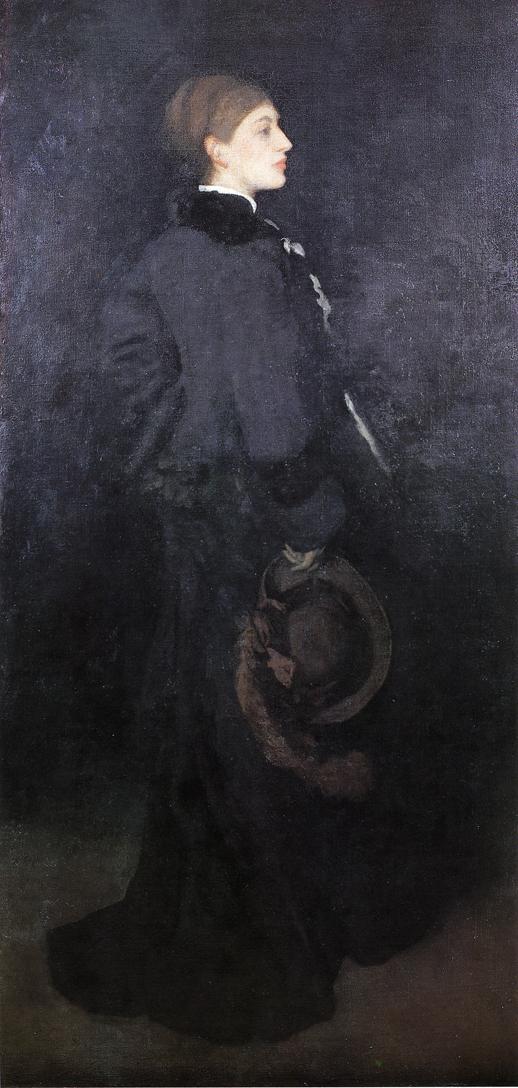 Arrangement in Brown and Black. Portrait of Miss Rosa Corder (1876) - James McNeill Whistler Tablo