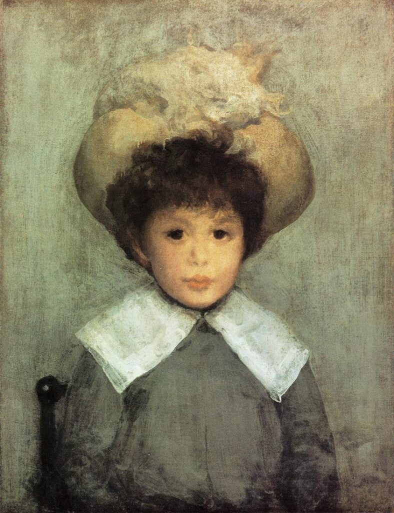 Arrangement in Grey Portrait of Master Stephen Manuel (1885) - James McNeill Whistler Tablo