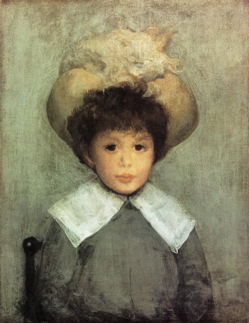 Arrangement in Grey Portrait of Master Stephen Manuel (1885) - James McNeill Whistler Tablo