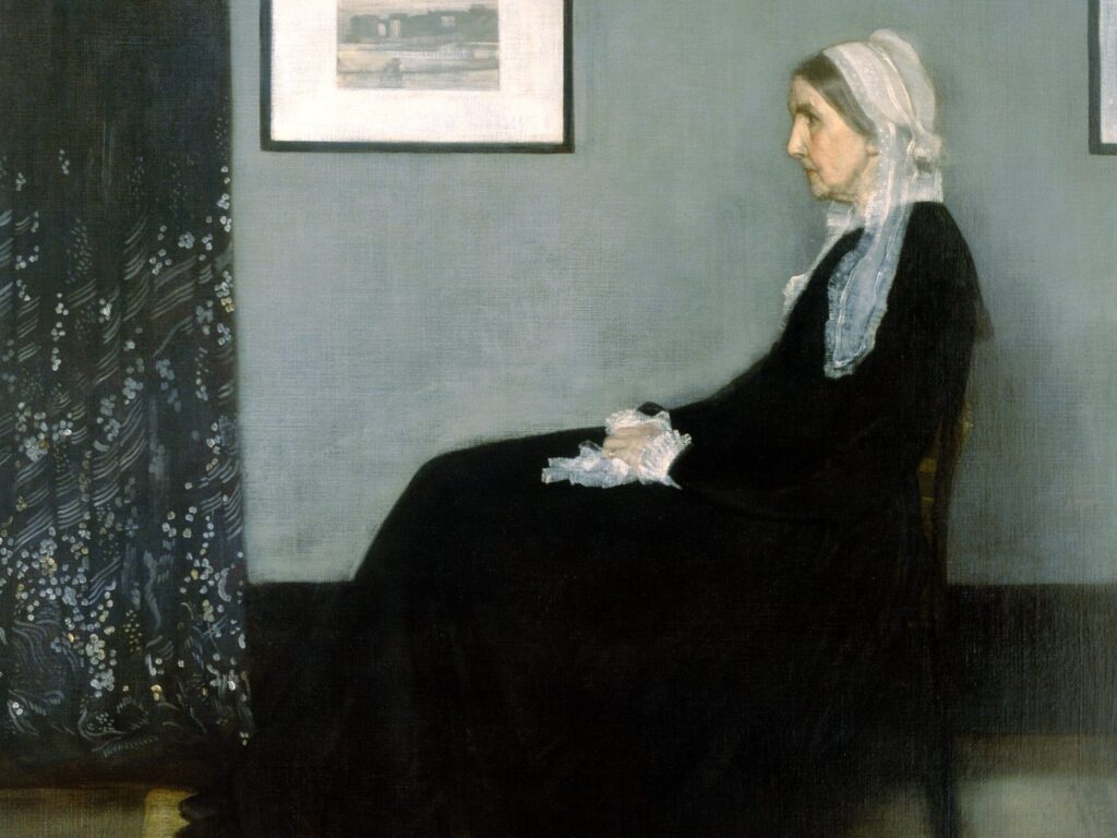 Arrangement in Grey and Black No.1, Portrait of the Artist's Mother (1871) - James McNeill Whistler Tablo