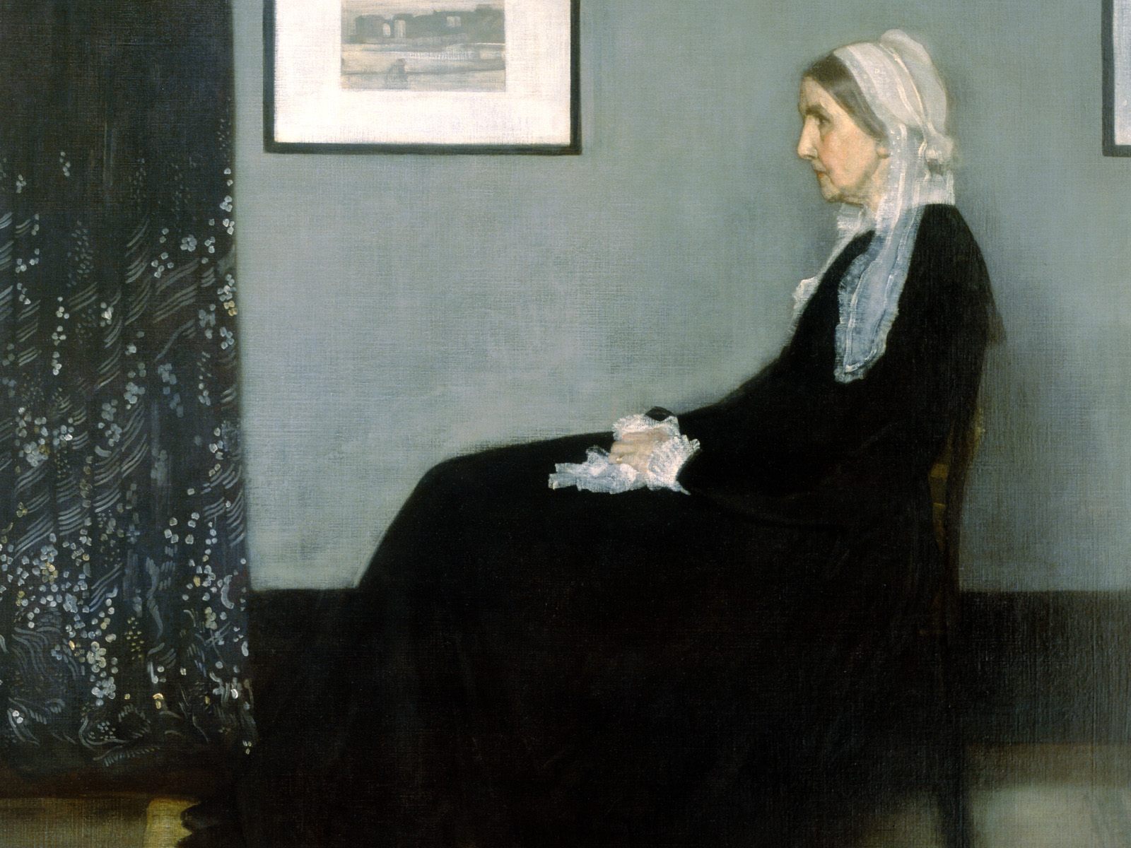 Arrangement in Grey and Black No.1, Portrait of the Artist's Mother (1871) - James McNeill Whistler Tablo