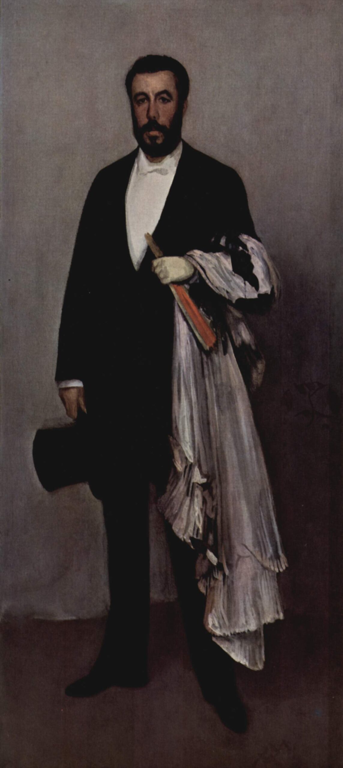 Arrangement in Light Pink and Black Portrait of Théodore Duret (1883) - James McNeill Whistler Tablo