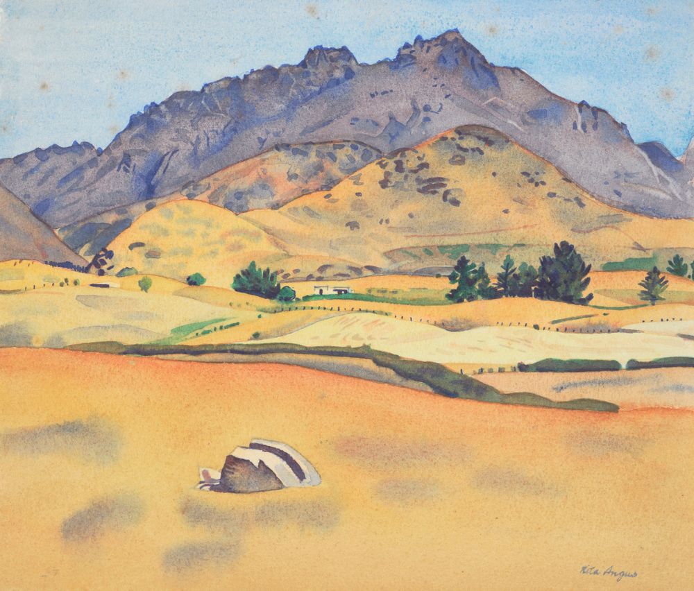 Arrowtown (Coronet Peak from Speargrass Flat) (1953) - Rita Angus Tablo