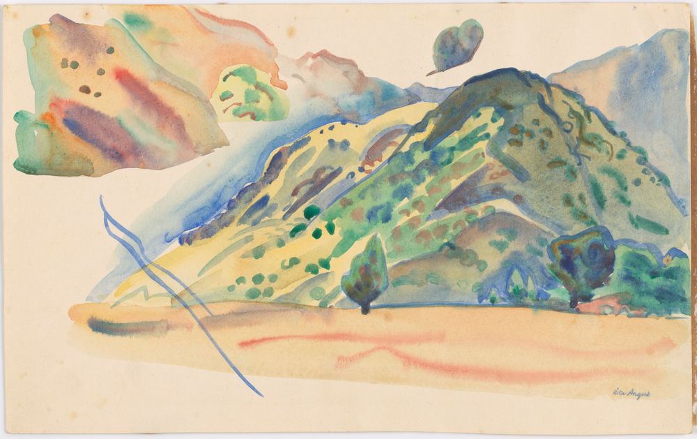 Arrowtown (sketch for 'Central Otago') (1953) - Rita Angus Tablo