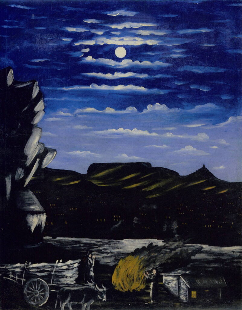 Arsenali Mountain at night (1908) - Niko Pirosmani Tablo