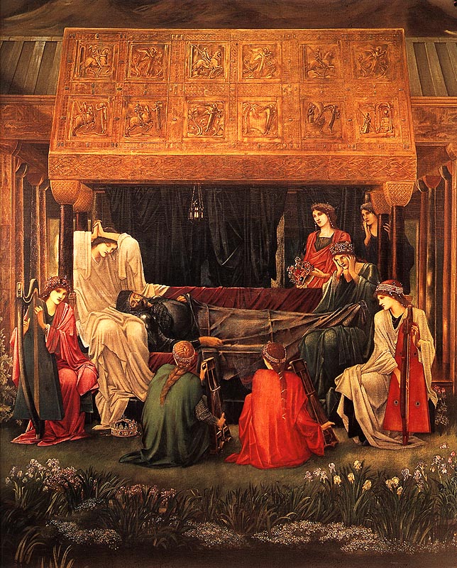 Arthur in Avalon – Edward Burne-Jones Tablo