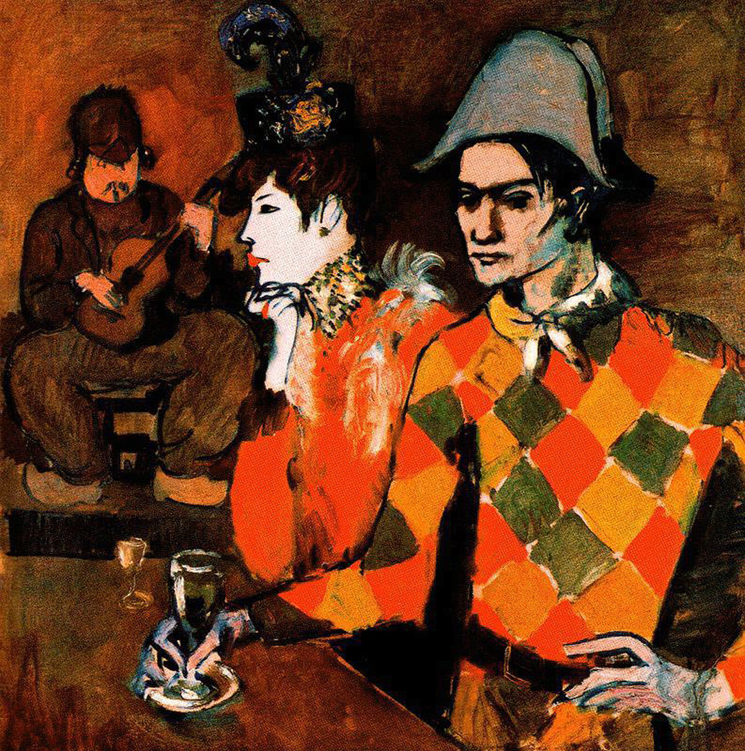 At Lapin Agile (Harlequin with Glass) (1905) - Pablo Picasso Tablo