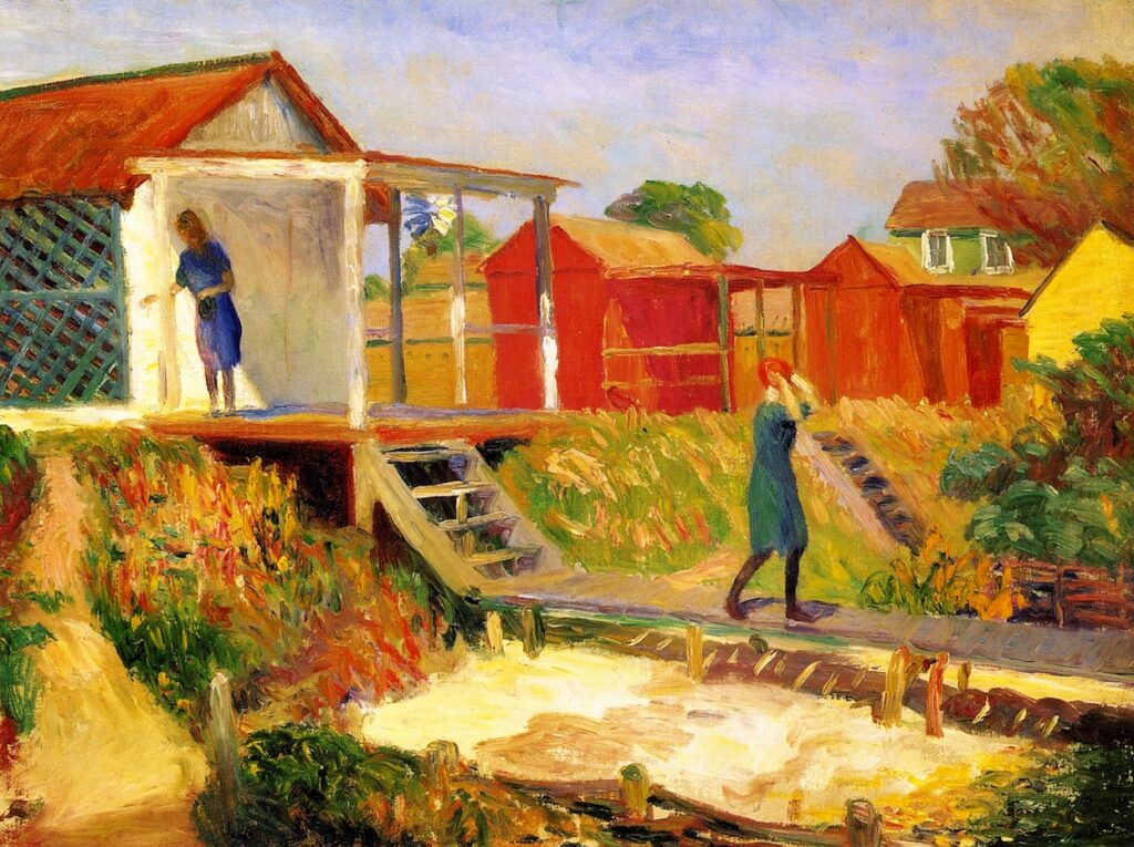 At the Beach (1910) - William James Glackens Tablo