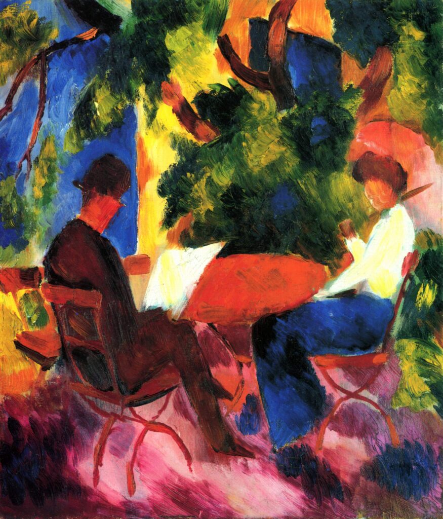At the Garden Table (1914) - August Macke Tablo
