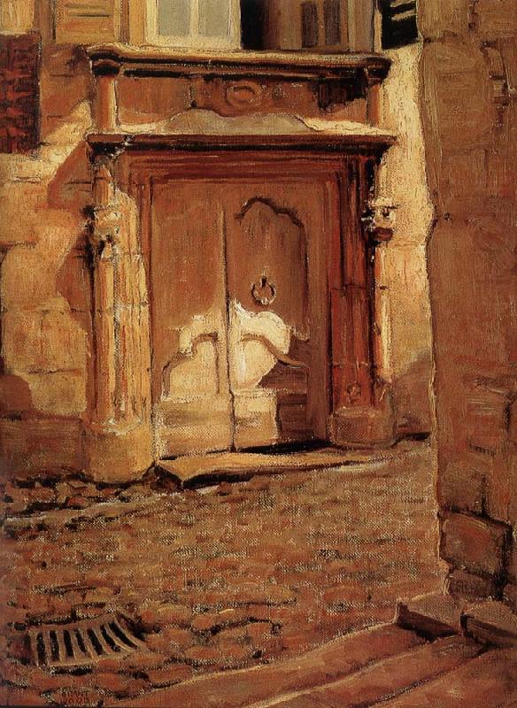 At the Gate (1926) - Grant Wood Tablo