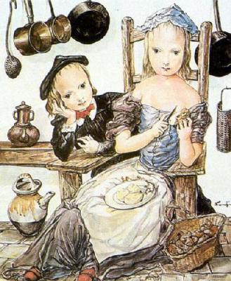 At the Kitchen – Tsuguharu Foujita Tablo