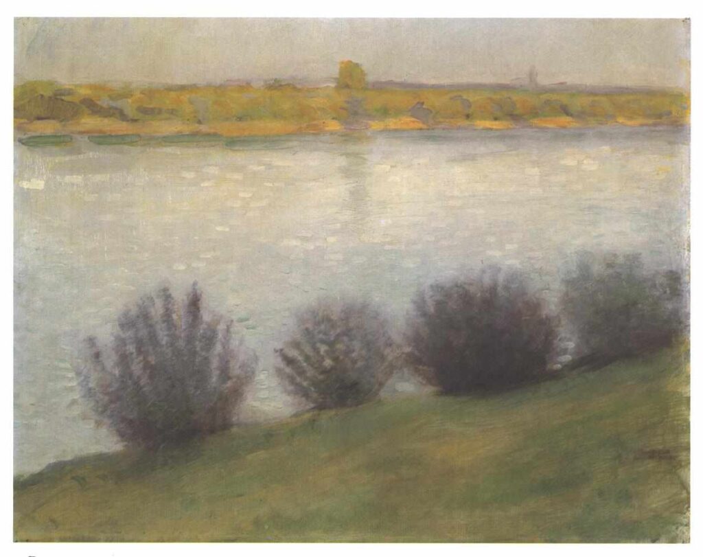 At the Rhine near Hersel (1908) - August Macke Tablo