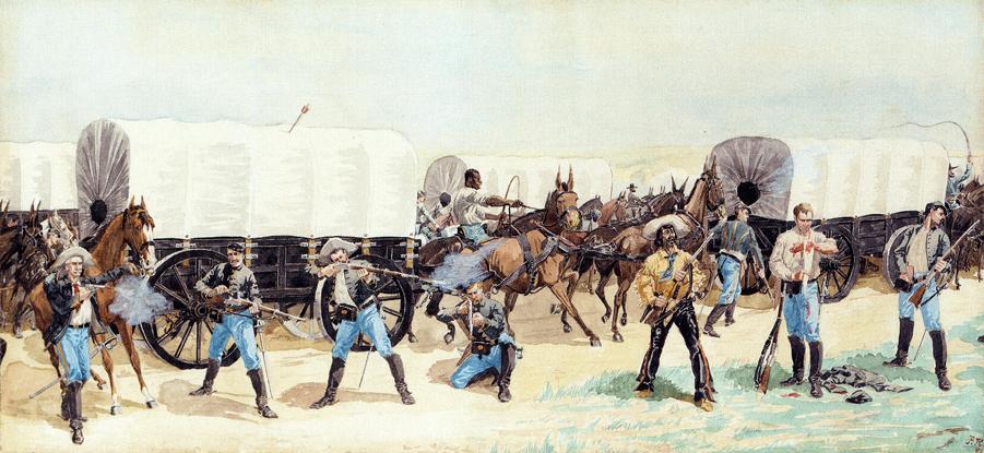 Attack on the Supply Train (1885) - Frederic Remington Tablo