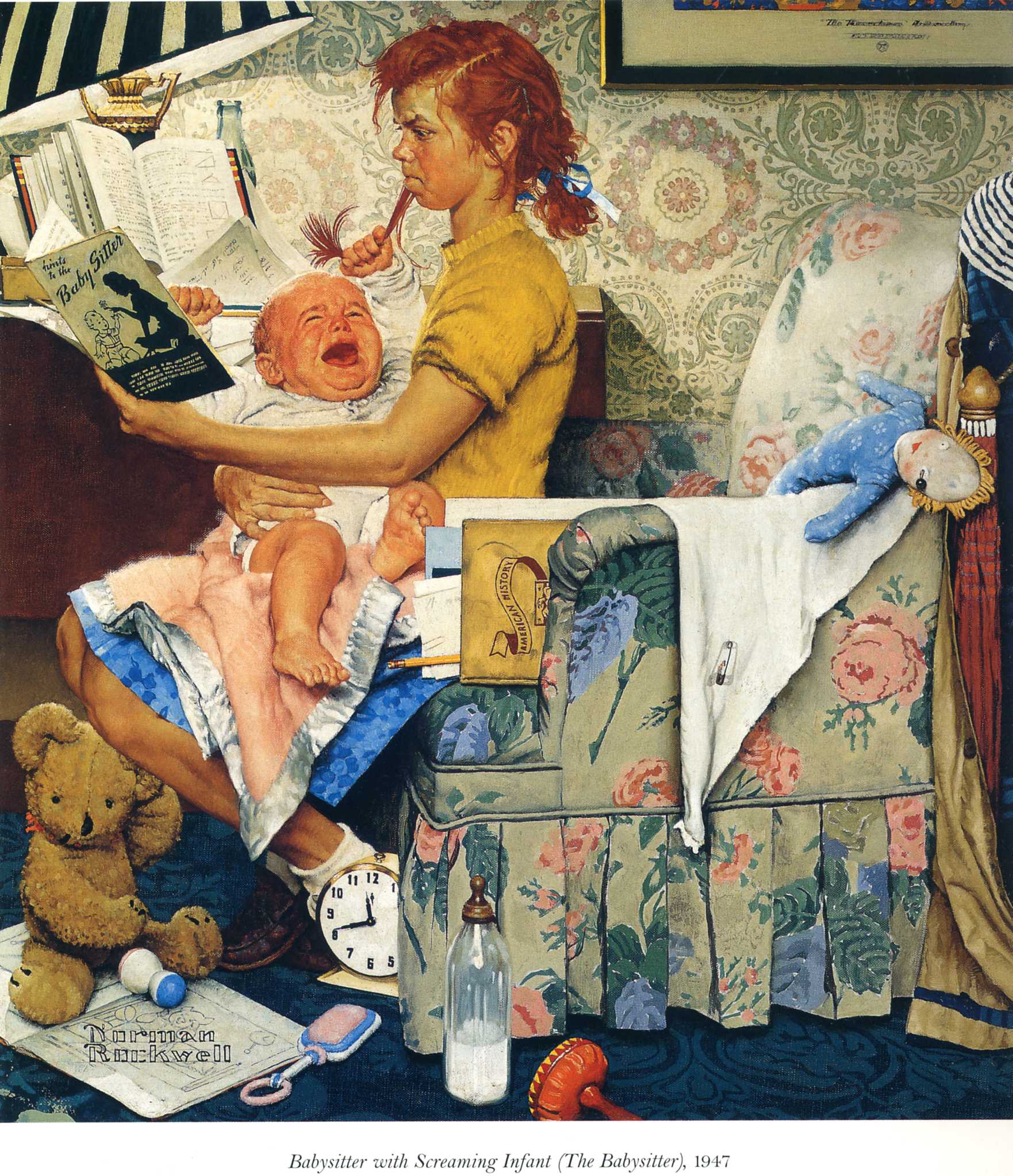 Babysitter (1947) - Norman Rockwell Tablo