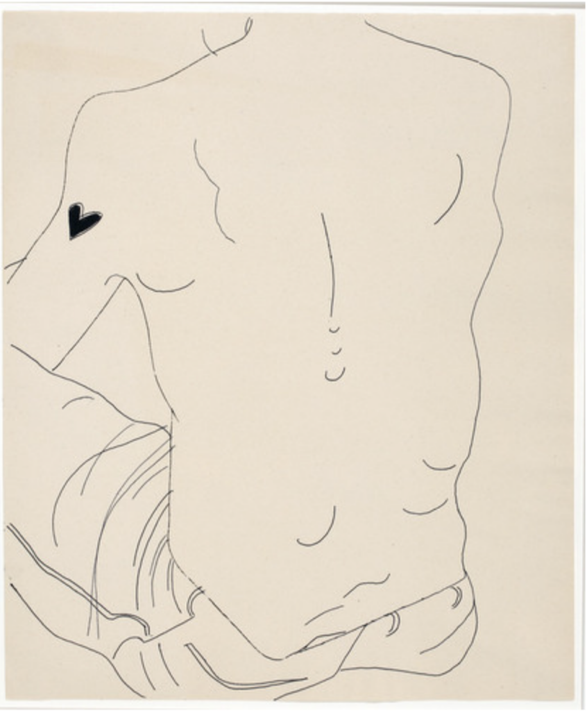 Back of Seated Male (1950) - Andy Warhol Tablo