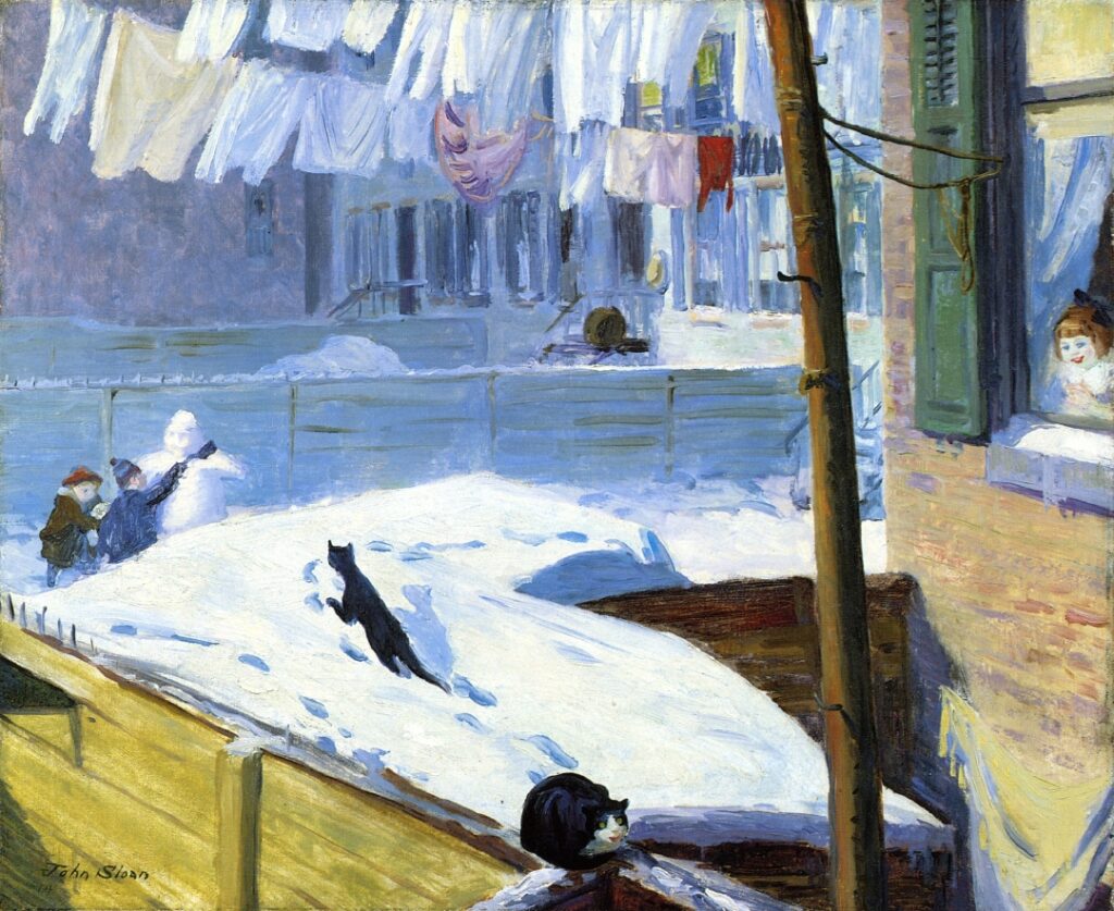 Backyards, Greenwich Village (1914) - John French Sloan Tablo