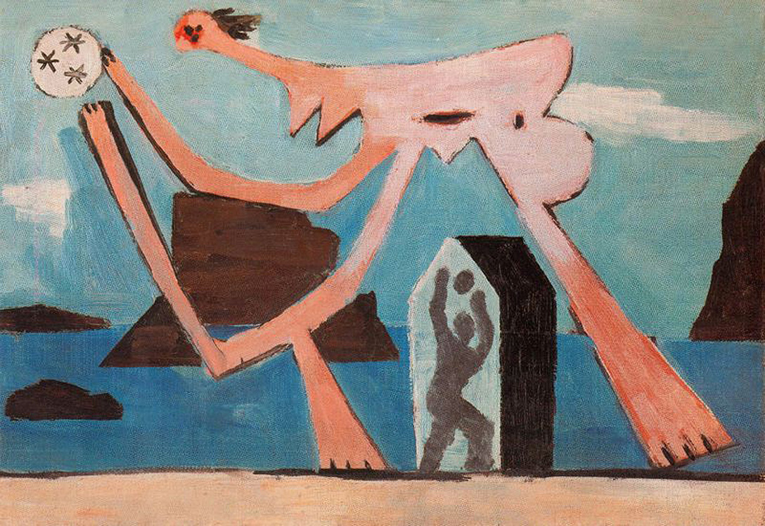 Ballplayers on the beach (1928) - Pablo Picasso Tablo