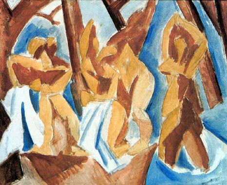 Bathers in the forest (1908) - Pablo Picasso Tablo