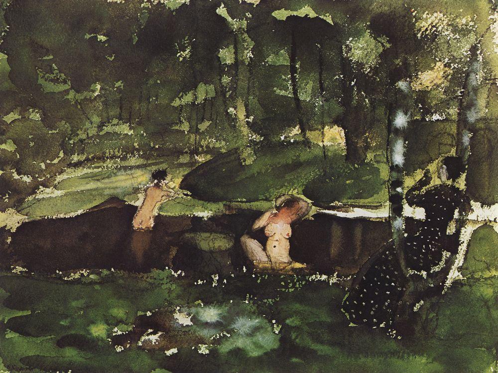 Bathing (1904) – Konstantin Somov Tablo