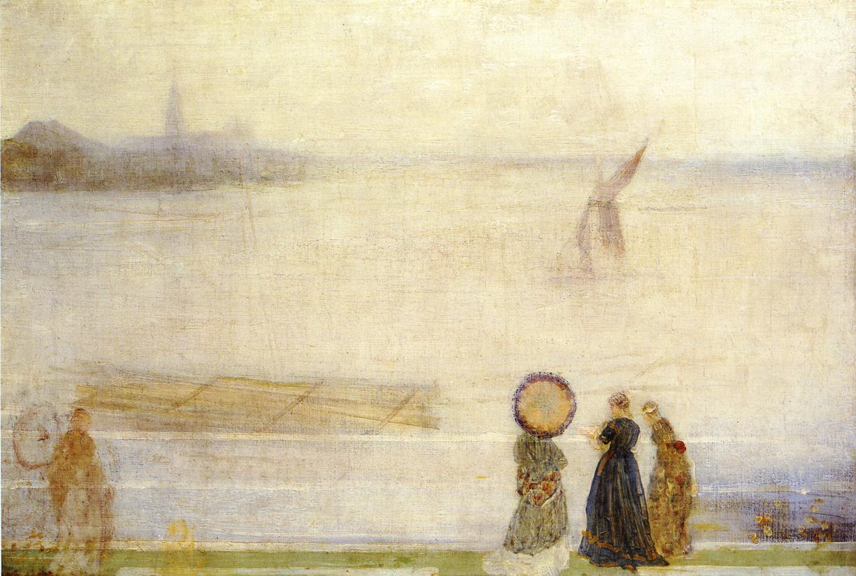Battersea Reach from Lindsey Houses (1863) - James McNeill Whistler Tablo