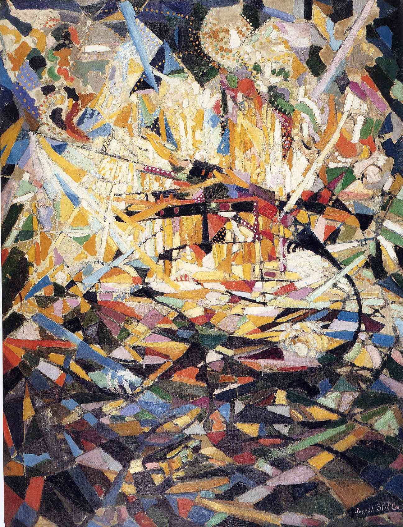 Battle of Lights, Coney Island - Joseph Stella Tablo