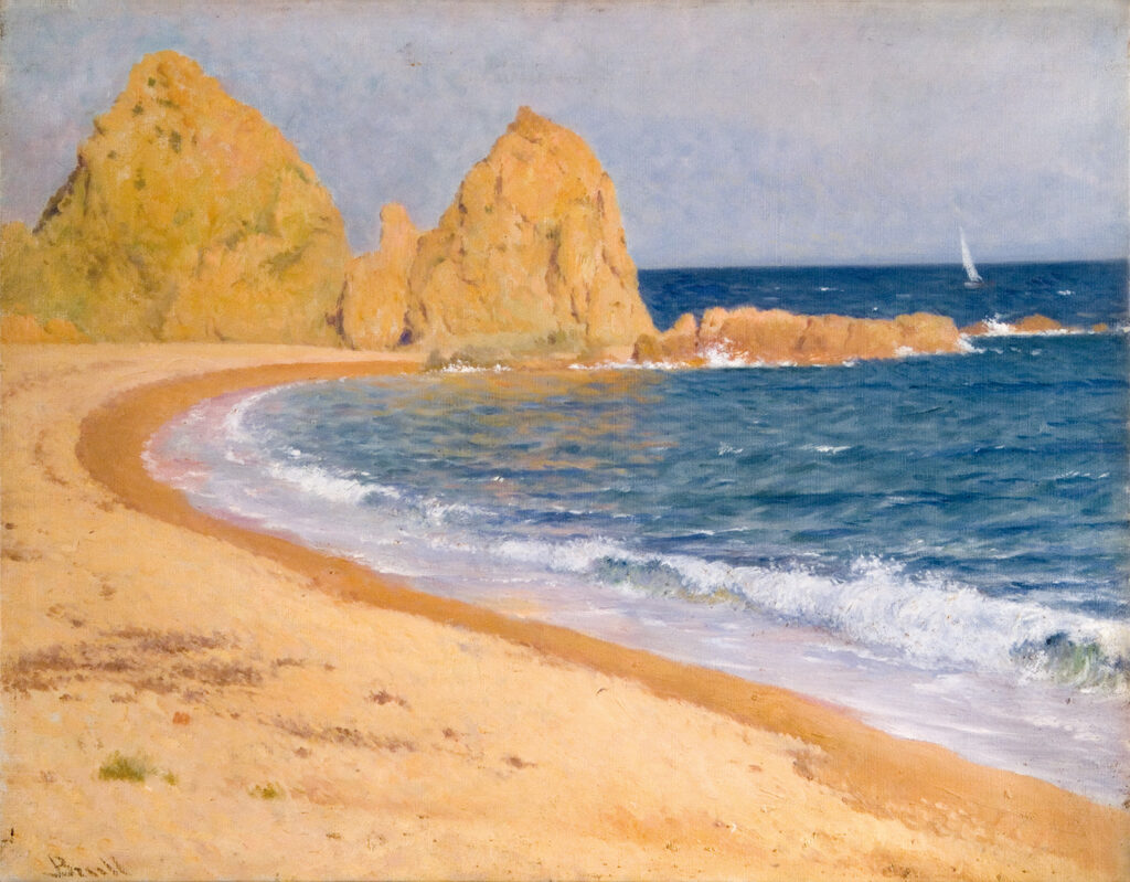 Beach at Tossa de Mar, Spain - Joan Brull Tablo