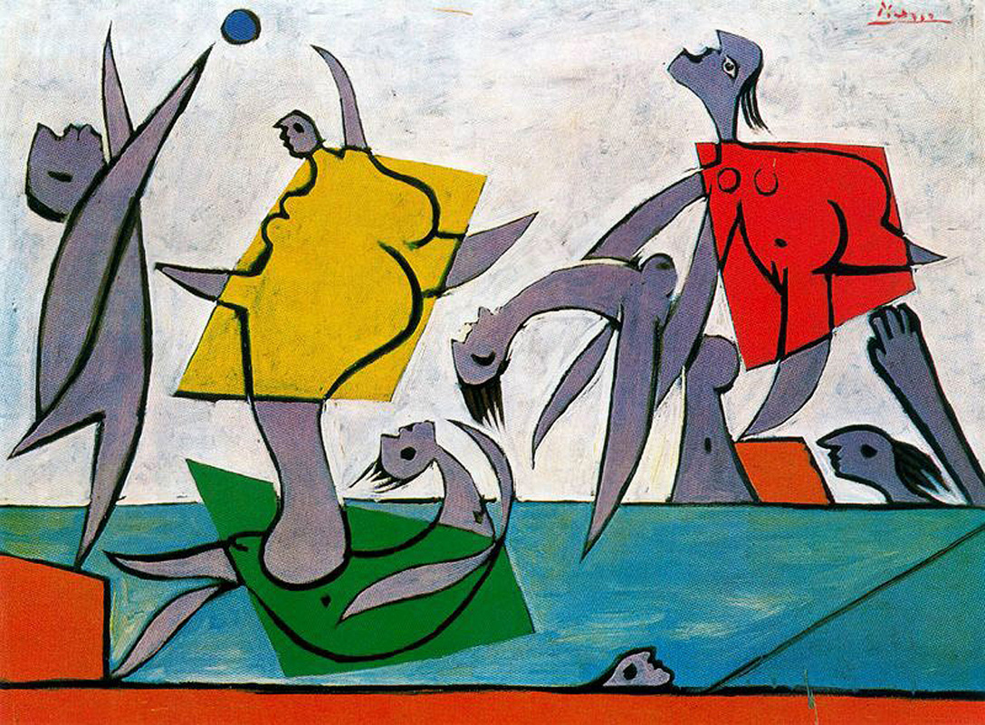 Beach game and rescue (1932) - Pablo Picasso Tablo