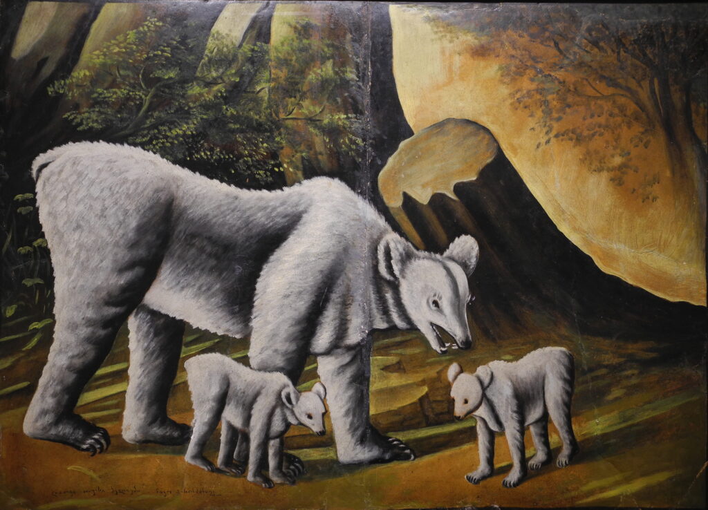 Bear with her cubs - Niko Pirosmani Tablo