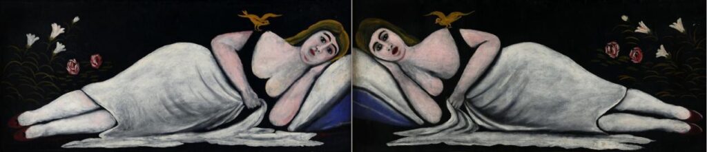 Beauties of Ortachala (diptych) (1905) - Niko Pirosmani Tablo