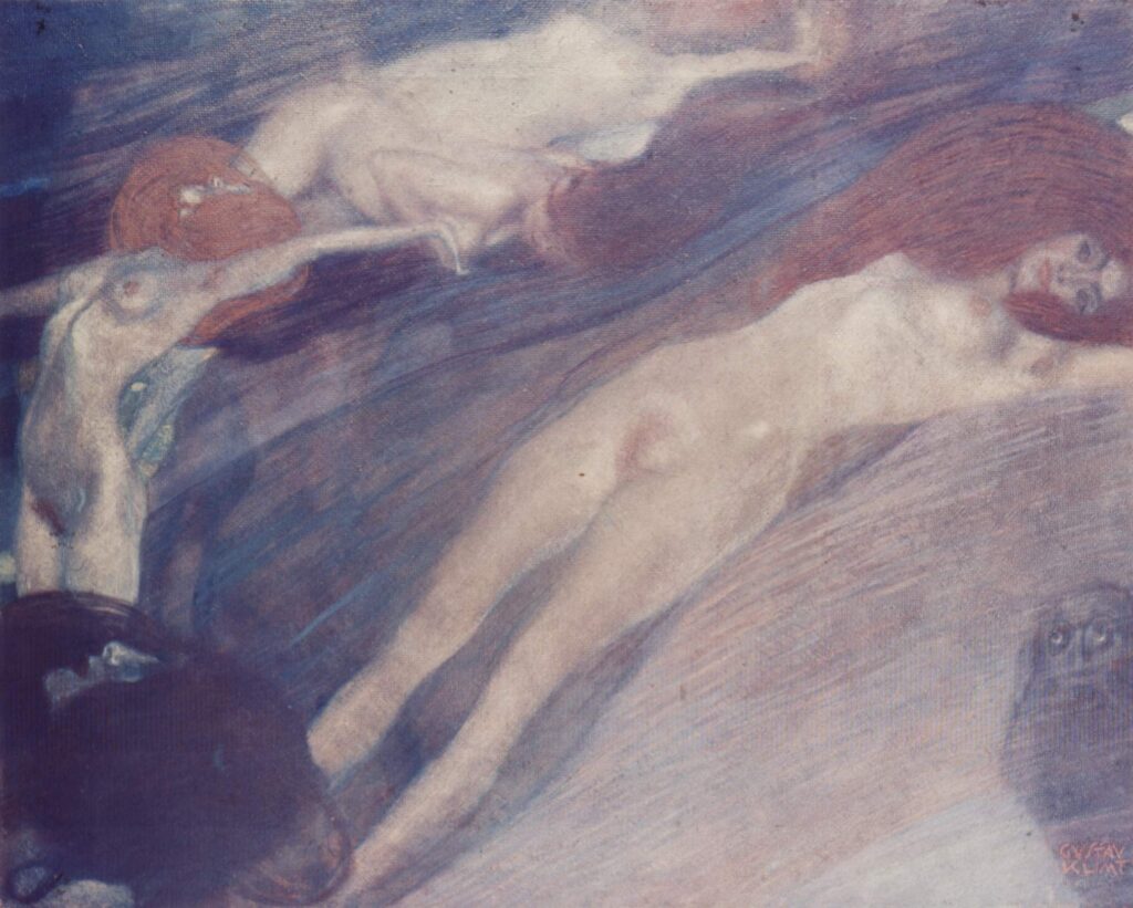 Bewegte Wasser (1898) - Gustav Klimt Tablo