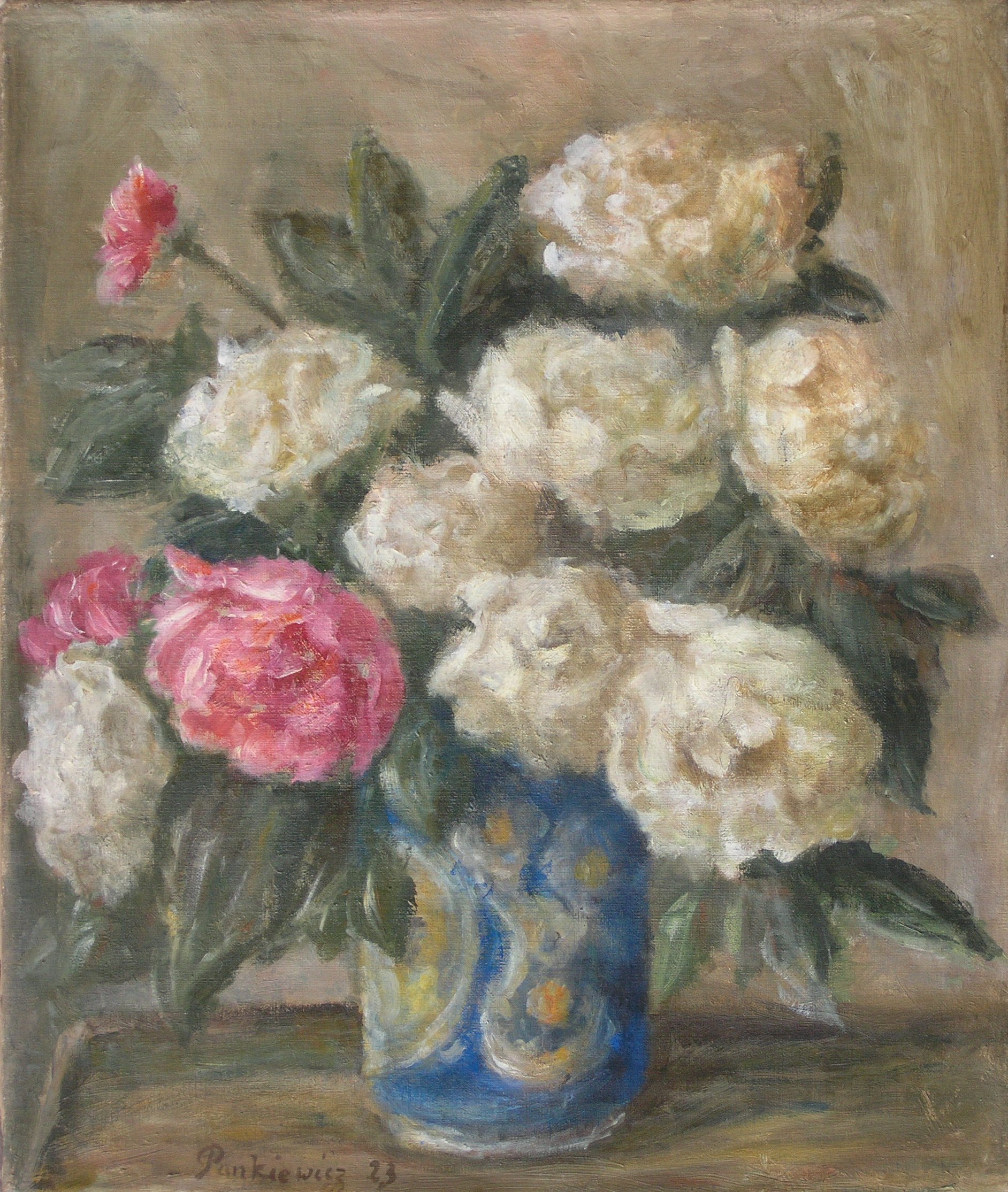 Białe Peonie (1923) - Józef Pankiewicz Tablo