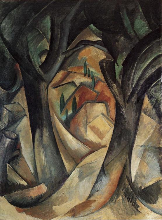 Big trees at Estaque (1908) - Georges Braque Tablo