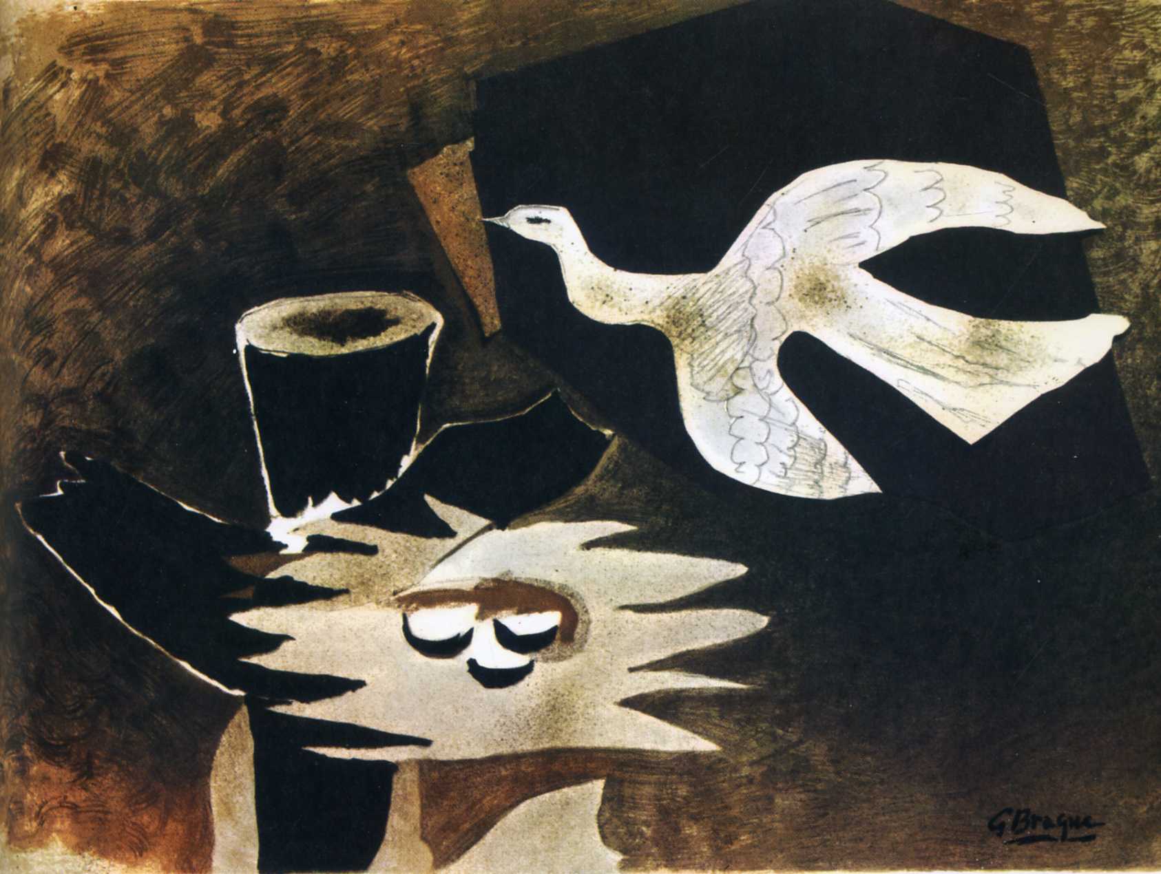 Bird Returning to Its Nest (1956) - Georges Braque Tablo