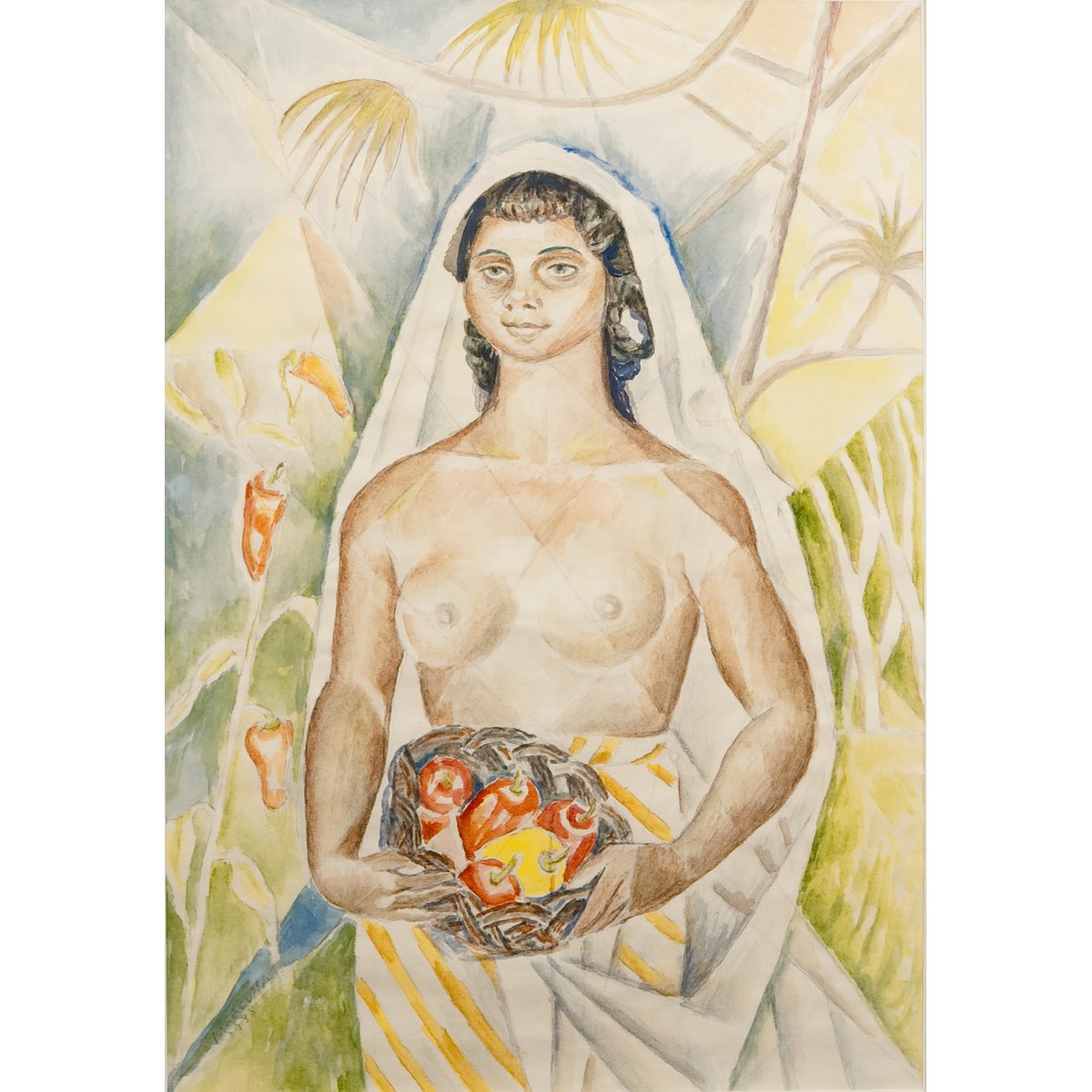 Black woman with peppers (1938) - Marevna (Marie Vorobieff) Tablo
