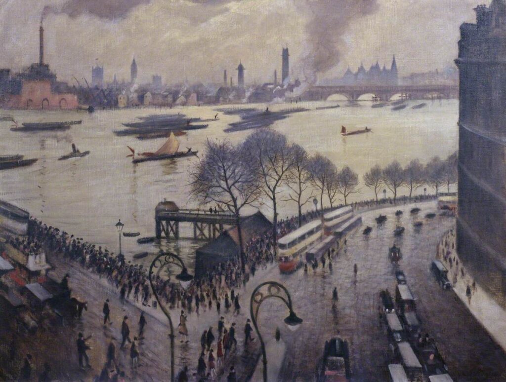 Blackfriars Bridge, London (1927) – C. R. W. Nevinson Tablo