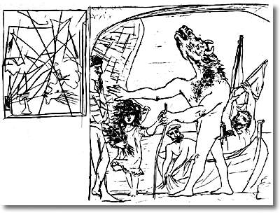 Blind Minotaur is guided by girl (1934) - Pablo Picasso Tablo