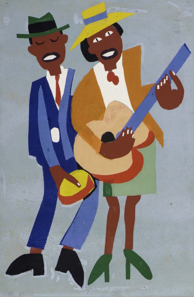 Blind Singer (Street Musicians) (1940) – William H. Johnson Tablo