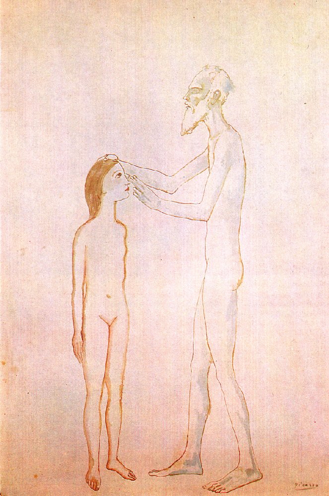 Blind man and girl (1904) - Pablo Picasso Tablo
