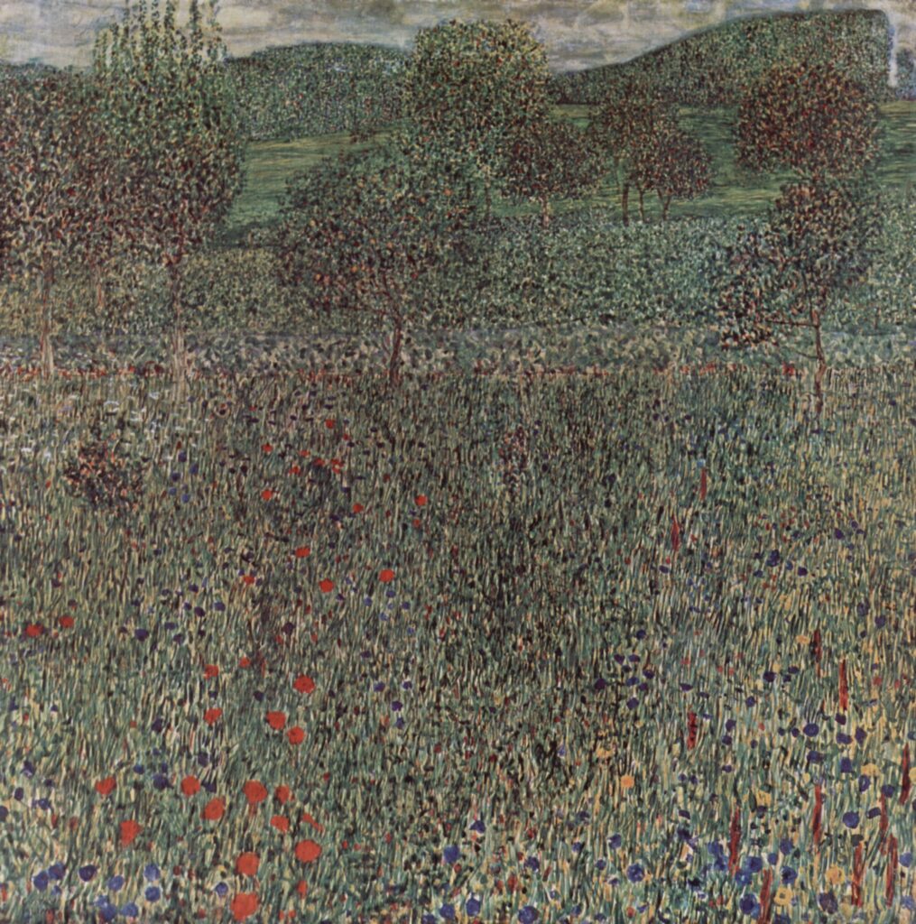 Blooming field (1909) - Gustav Klimt Tablo