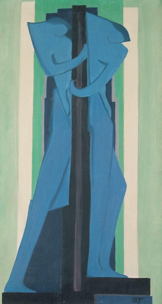 Blue Figure (1927) - János Mattis-Teutsch Tablo