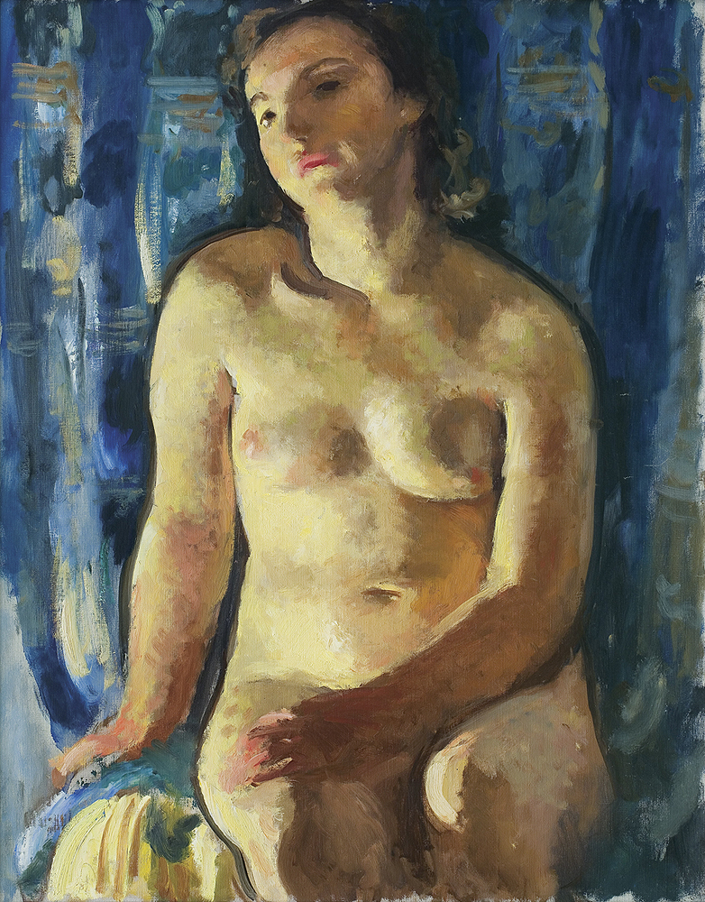 Blue Gold Nude (1935) - Wojciech Weiss Tablo
